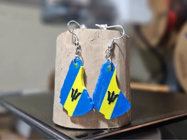 Barbados Flag Earrings