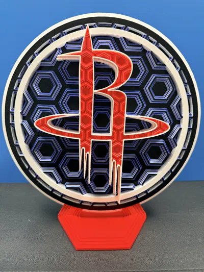 Houston Rockets Dimensional Mosaic - Free 3D Print Model - MakerWorld