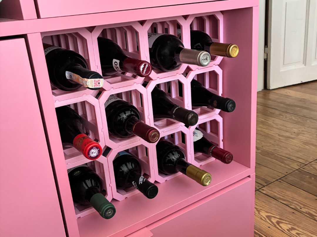 Modular Wine Rack - Tool-Free Snap-Fit System 