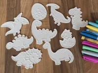 Pack de coloriage bande de dinosaures mignons — photo 1