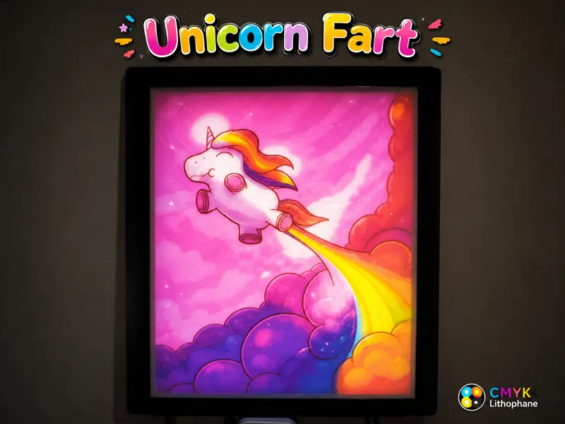 Unicorn Fart - CMYK Lithophane