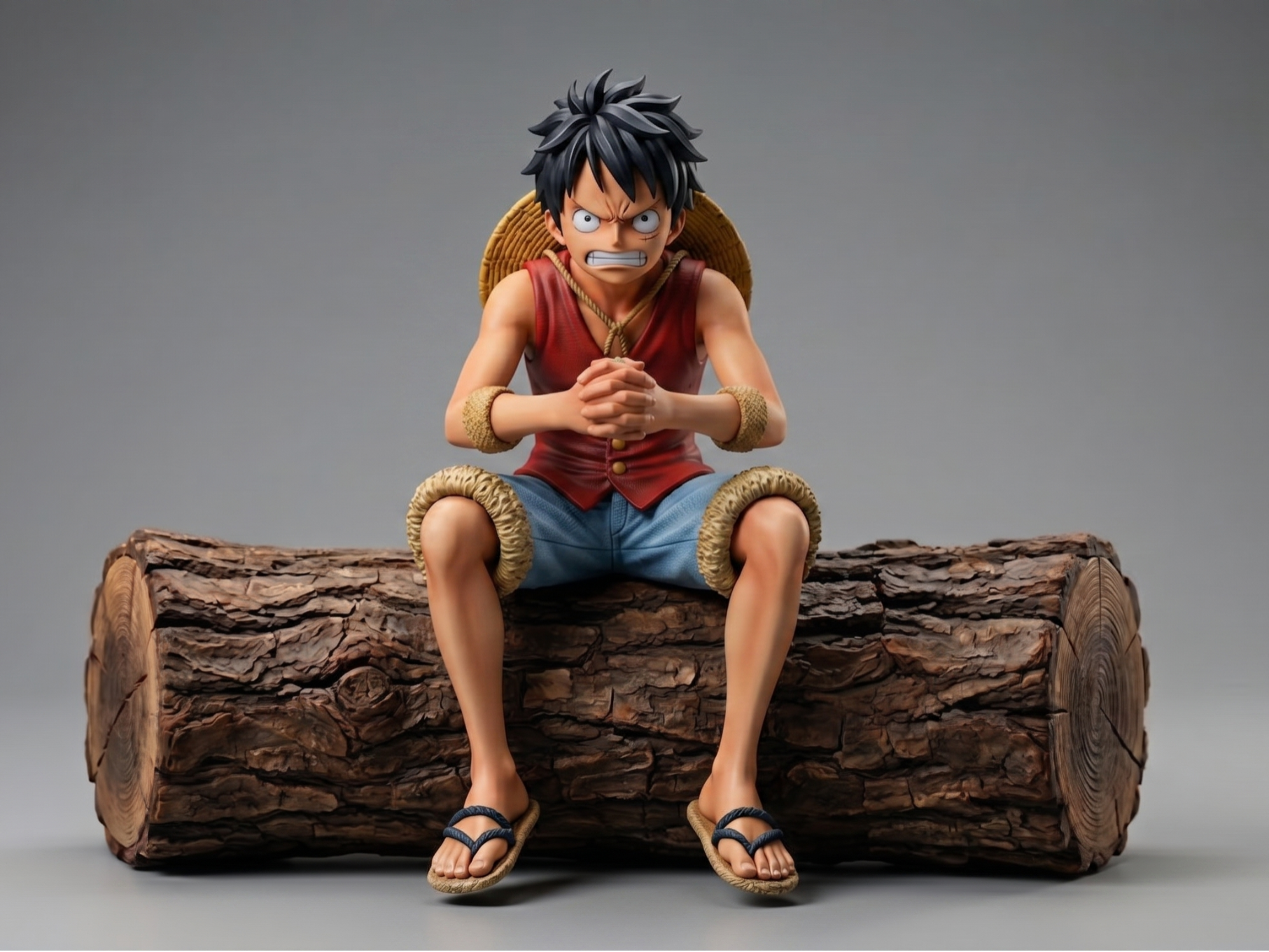 Monkey D. Luffy - Seduto arrabbiato - One Piece