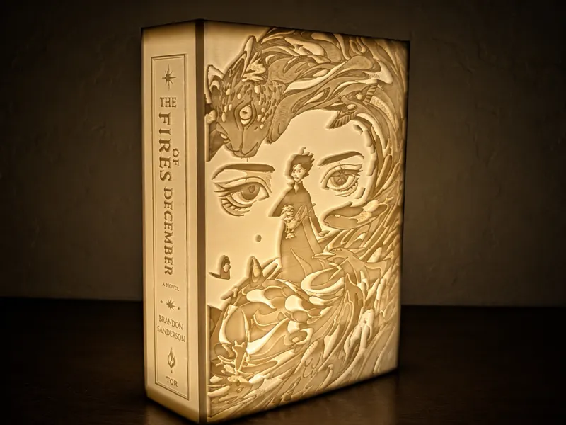 The Fires of December – Light-Up Book Lithophane