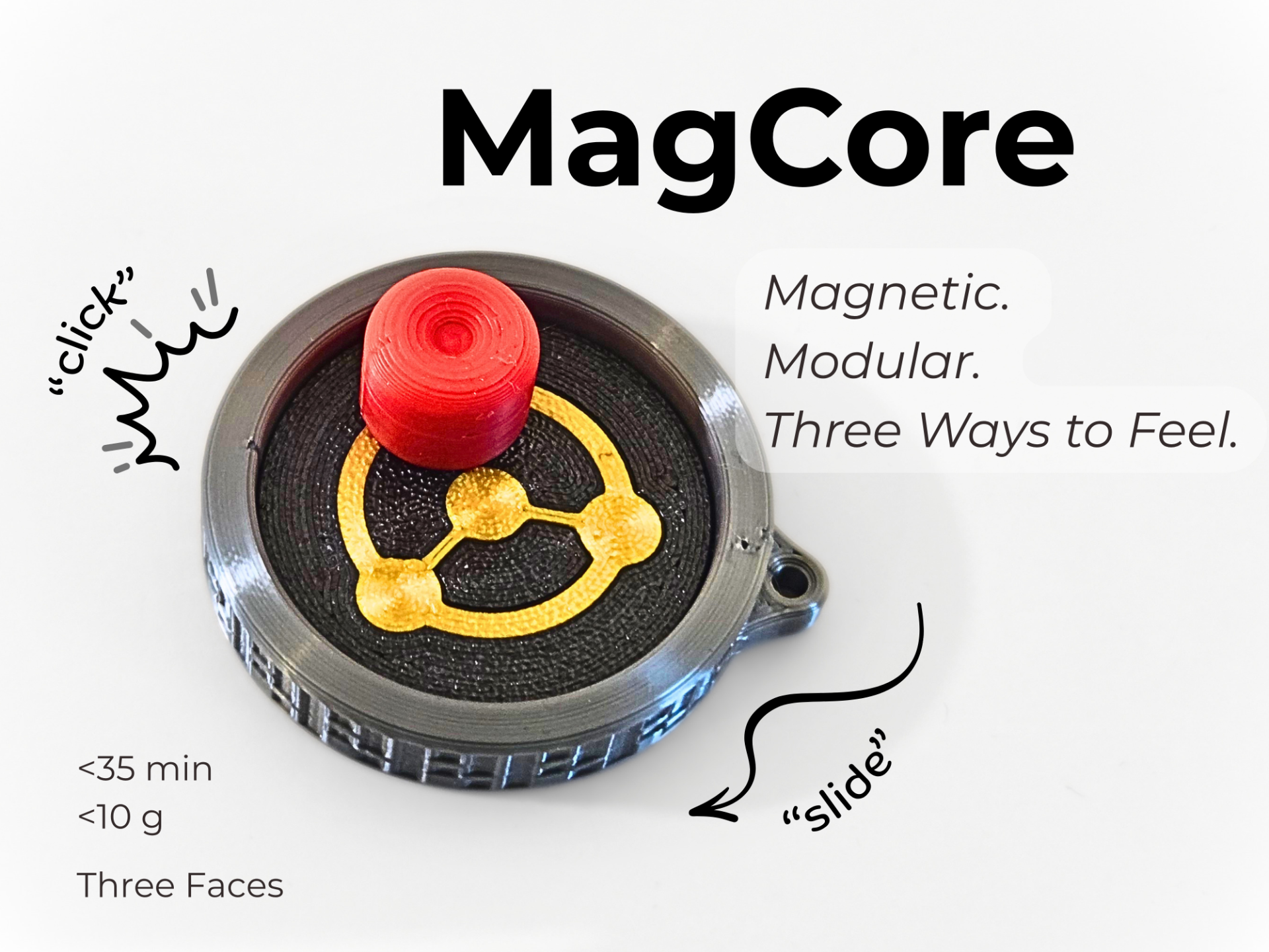 MagCore: Modular Magnetic Fidget 1/4/7 Snap Points