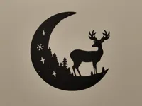 Renne et lune de Noël — décoration murale — photo 2