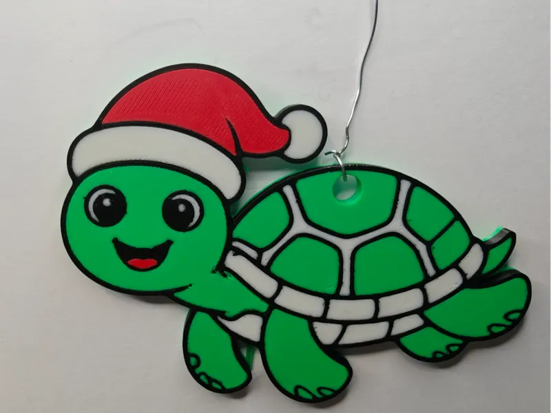 Christmas Sea Turtle Ornament 