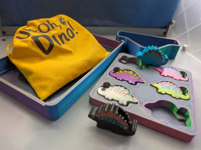 Uh Oh Dino Organizer - 6 Dinos