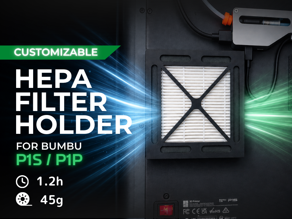 Customizable Magnetic HEPA Filter Holder (P1S/P1P)
