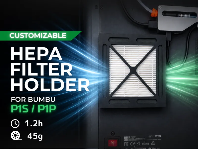 Customizable Magnetic HEPA Filter Holder (P1S/P1P)