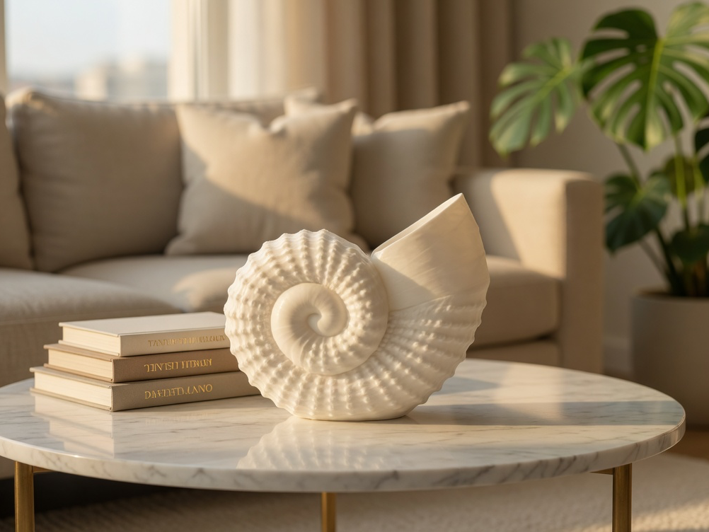 Large Nautilus Shell Vase - Spiral of the sea