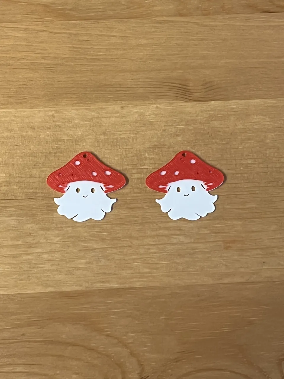 mushroom earrings view 2