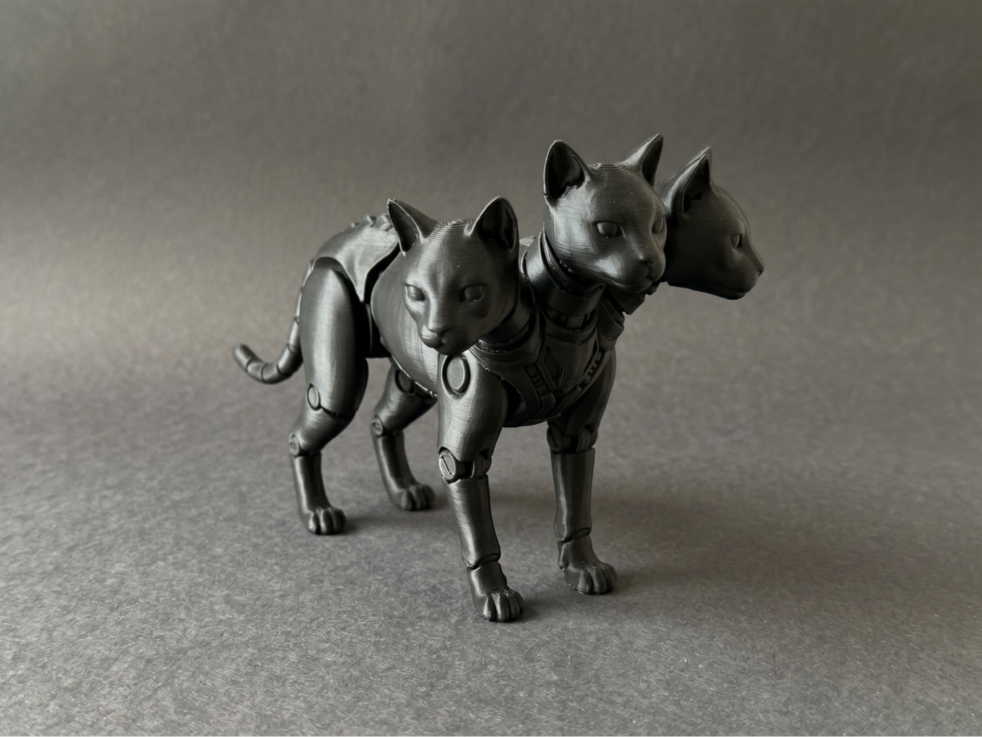 Cerberus Cat (Articulated, Robotic Three-Headed)