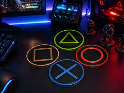 PlayStation Controller Buttons Coasters
