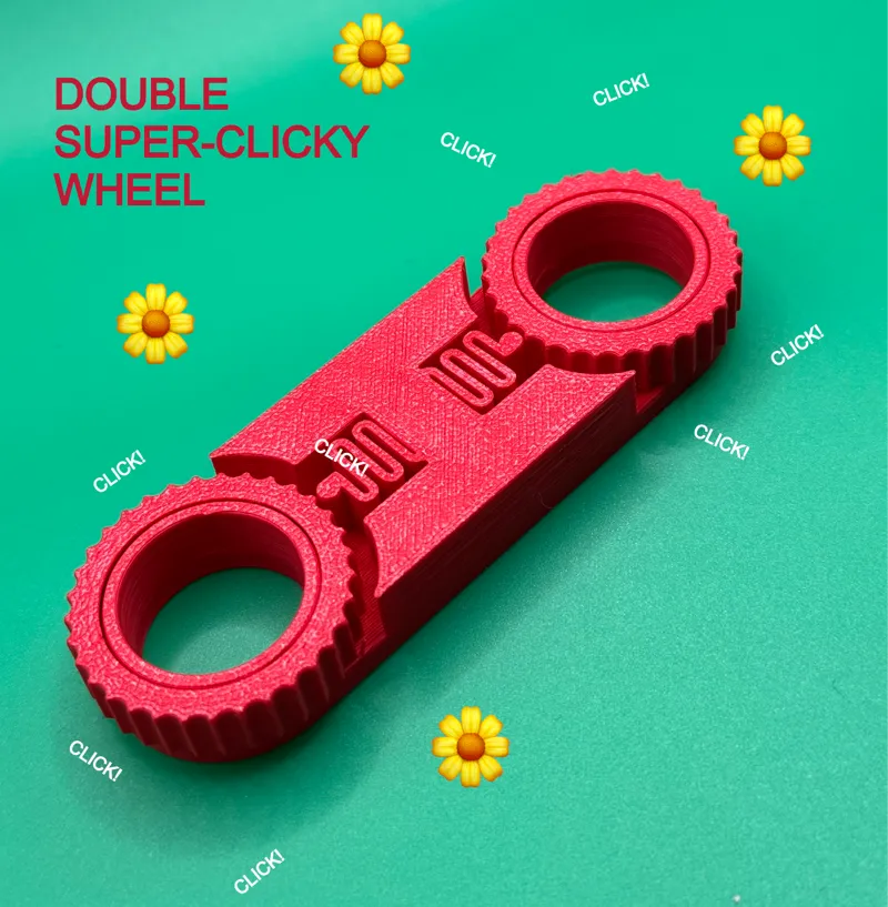 Double Super Clicky Fidget Wheel - Print in Place