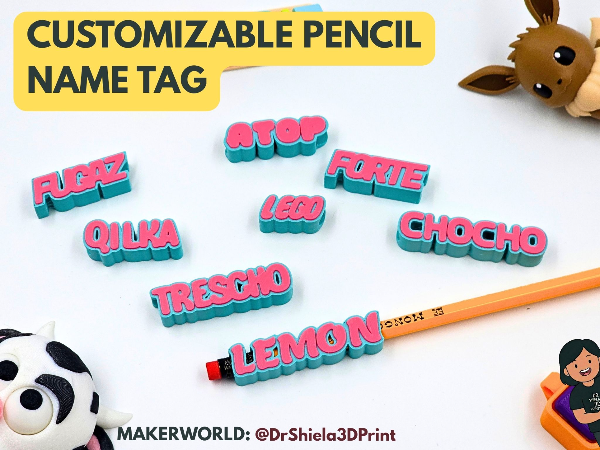 PENCIL NAME TAG CUSTOMIZABLE
