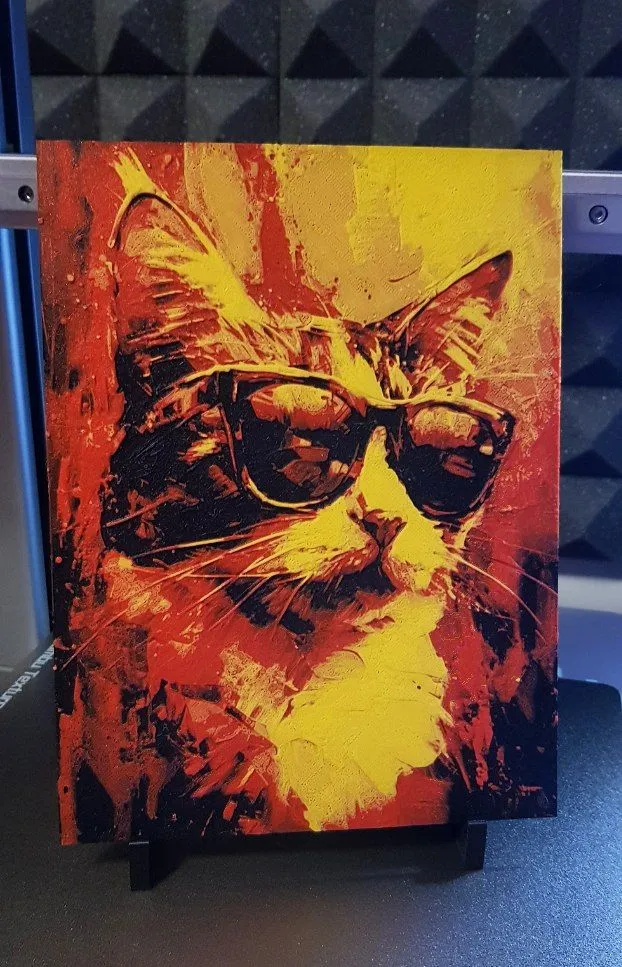 cat with glasses hueforge