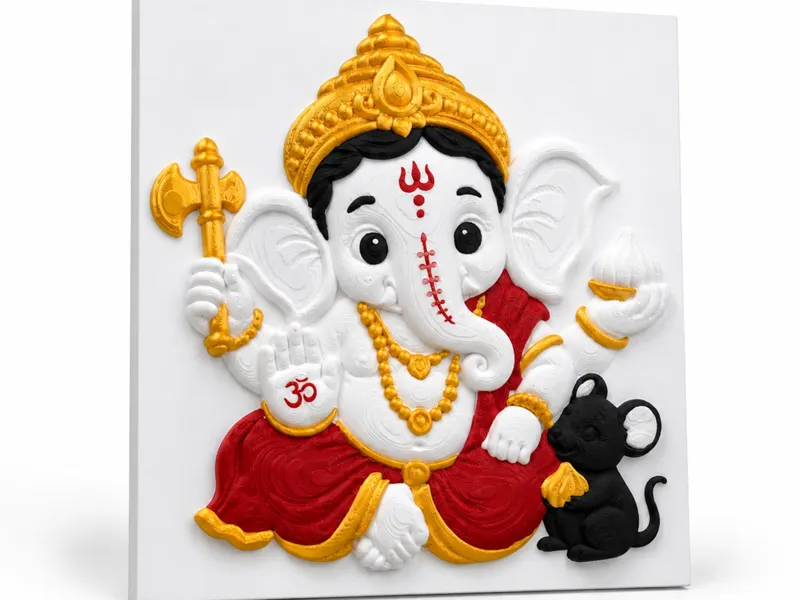 Cute Ganesha 3d Relief