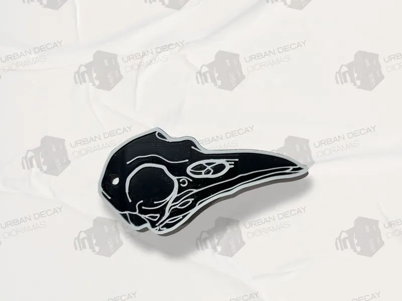 raven skull keychain