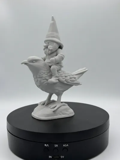 Gnome riding on a bird by WispHollow MakerWorld: Download Free 3D Models