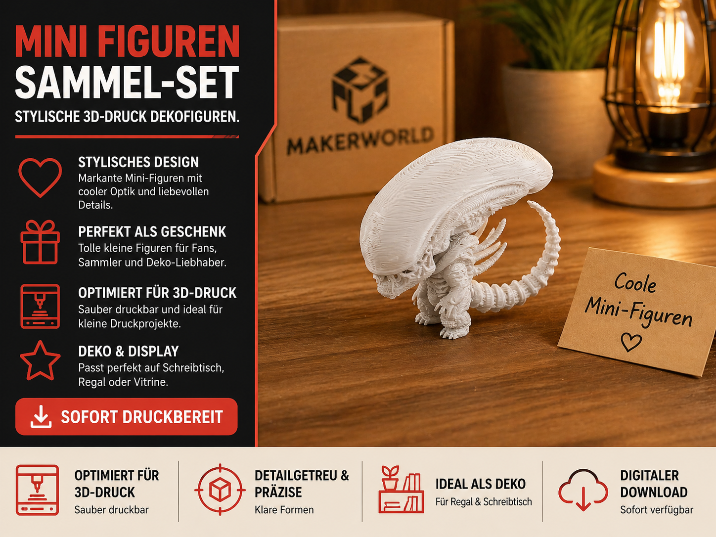 Xenomorph inspirierte Fanart-Figur – Horror-Statue