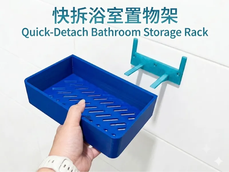 【stary】3D打印浴室快拆置物架 | Quick-Release Bathroom Shelf