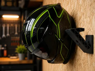 Wall mount for motorcycle helmet