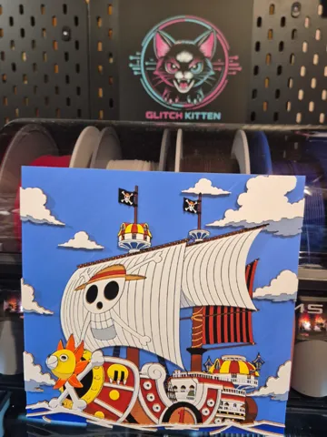 Cuadro decorativo en 3D: Thousand Sunny - One Piece Hueforge — vista de referencia 2