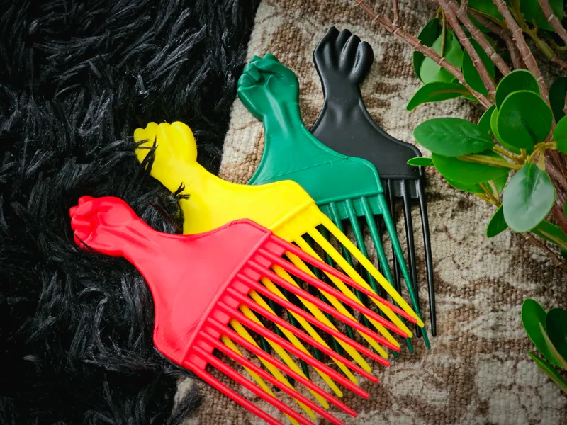 Raised Fist Afro Pick Accessory 