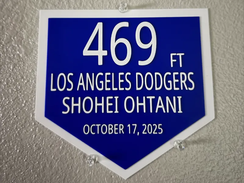 Shohei Ohtani's 469ft Homer plaque