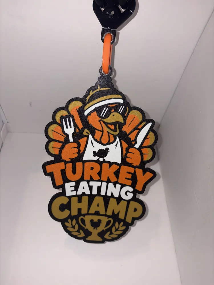 Turkey Eating Champ Hype Chain - Free 3D Print Model - MakerWorld