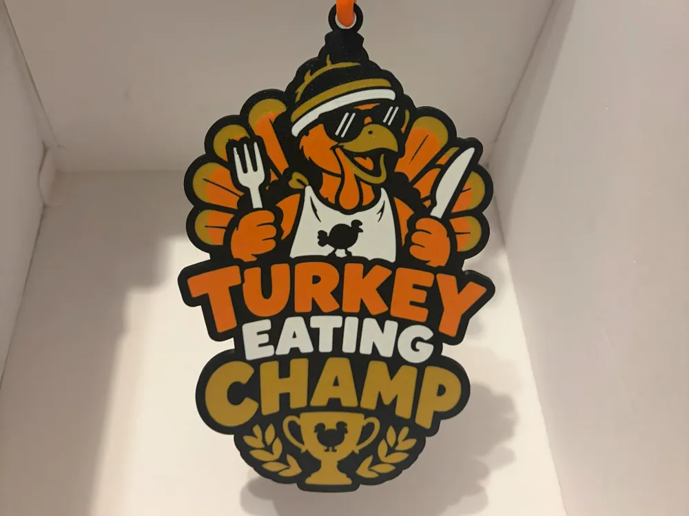 Turkey Eating Champ Hype Chain - Free 3D Print Model - MakerWorld