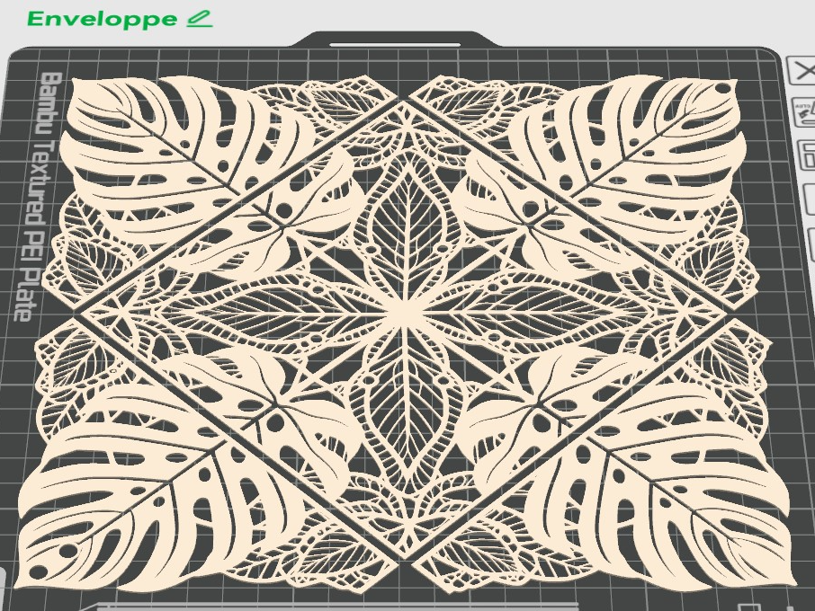 Enveloppe sur tulle - Monstera