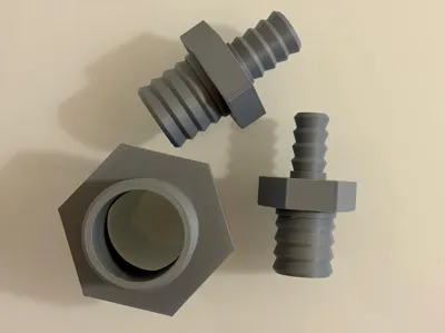 Parametric customizable pump water hose fitting