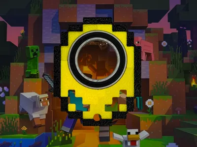 Minecraft Gold Spinner / Minespinner Keychain