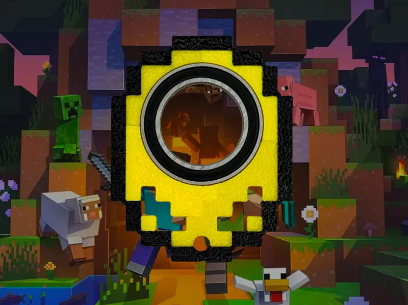 Minecraft Gold Spinner / Minespinner Keychain