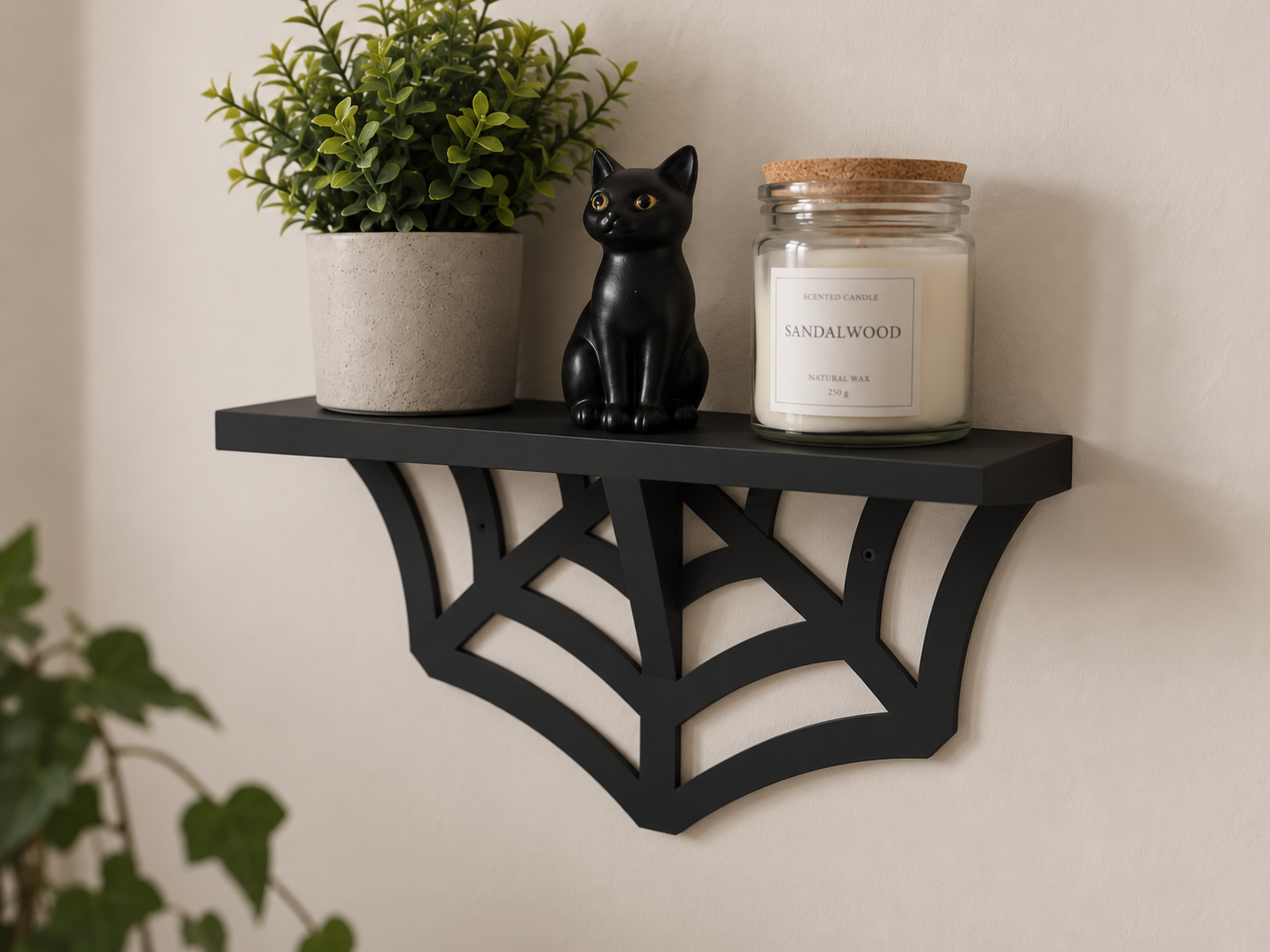Spiderweb Wall Shelf, Halloween Gothic Decor - 3D printed Decor, in stock in India