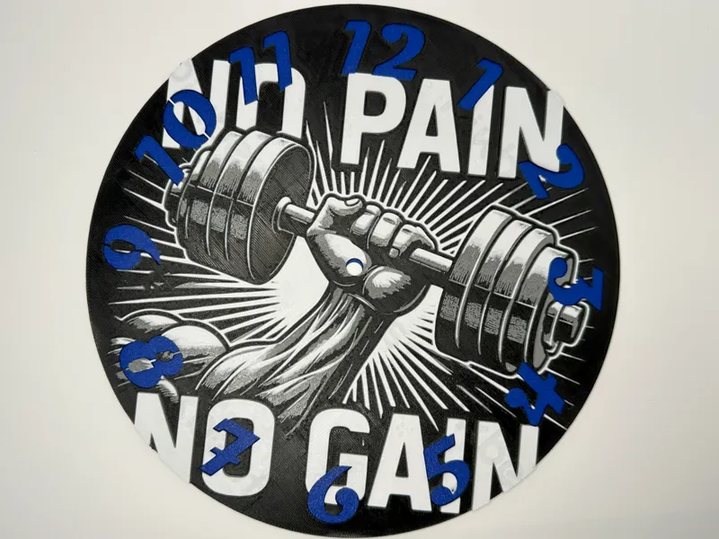 No Pain No Gain Clock HueForge