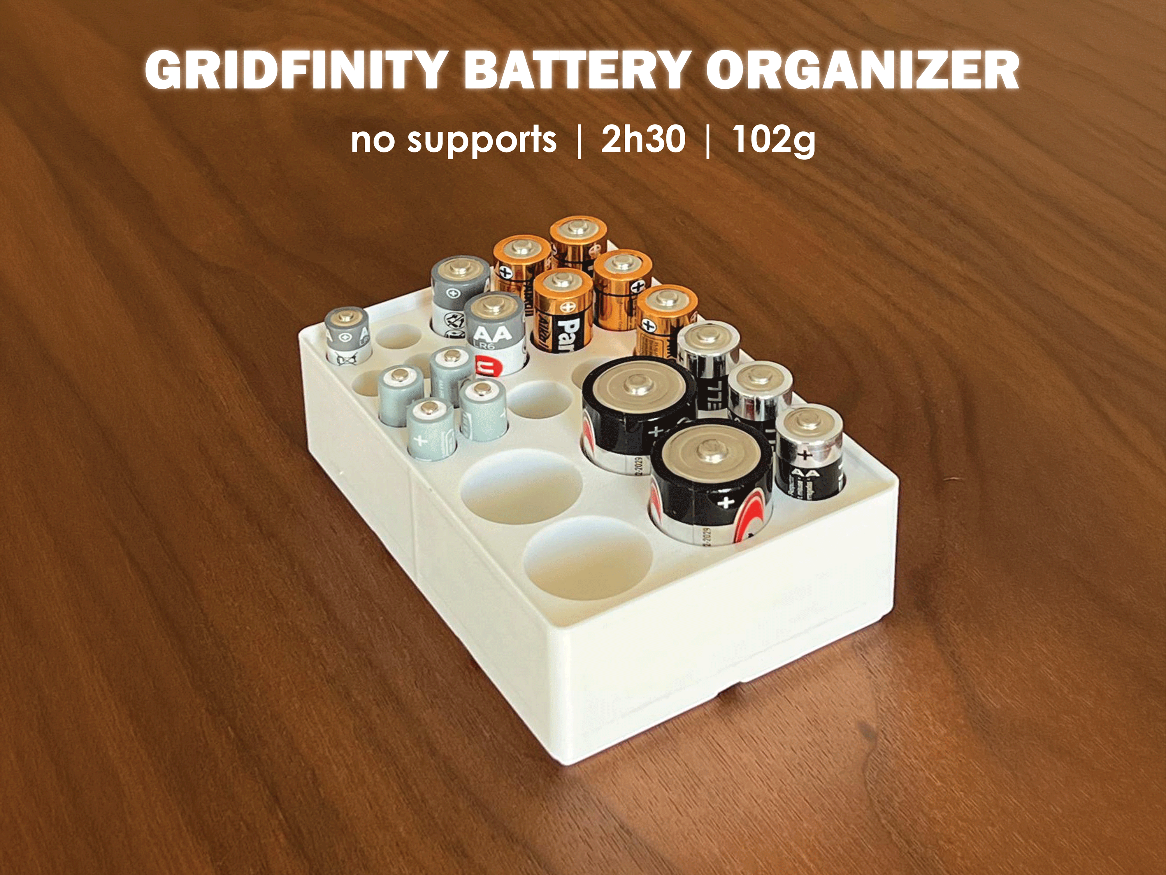 Gridfinity Battery Organizer