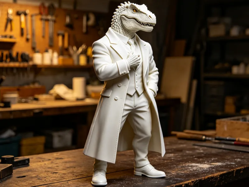 Dino in a Suit - Sharp Reptile Statue (Easy Print)