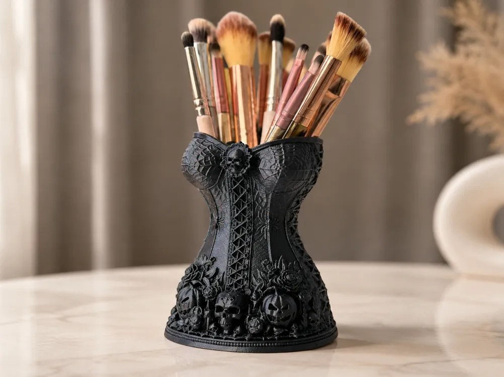 Soporte: Halloween Corset Makeup Brush Holder. Referencia del modelo original.