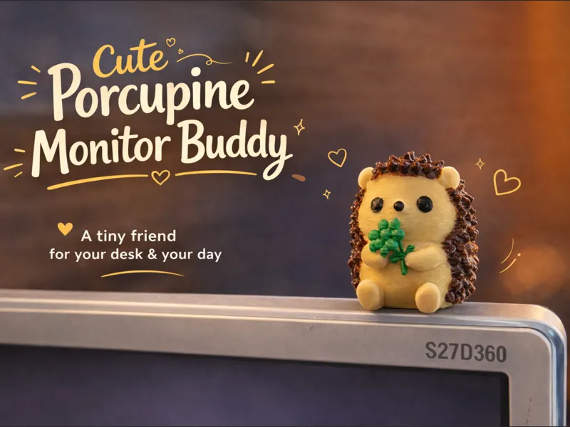 Cute Porcupine Monitor Buddy 