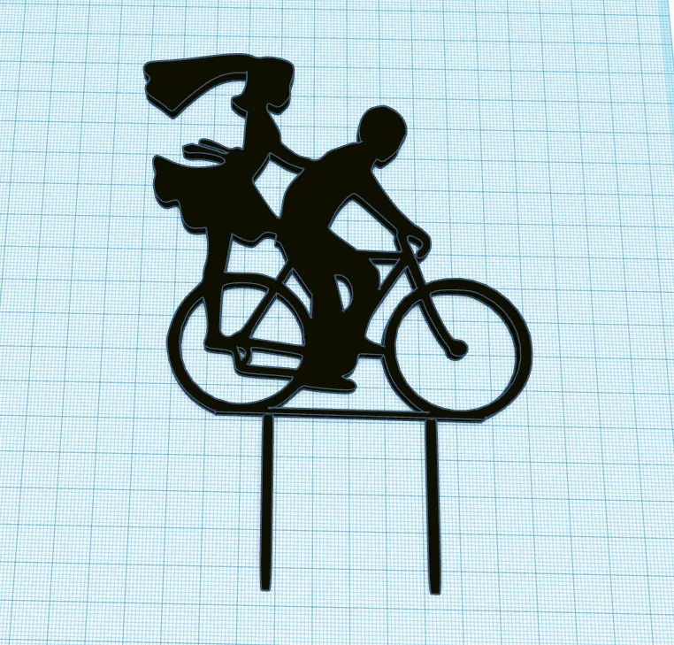 top wedding cake bride and groom bike by andre_caminha - MakerWorld