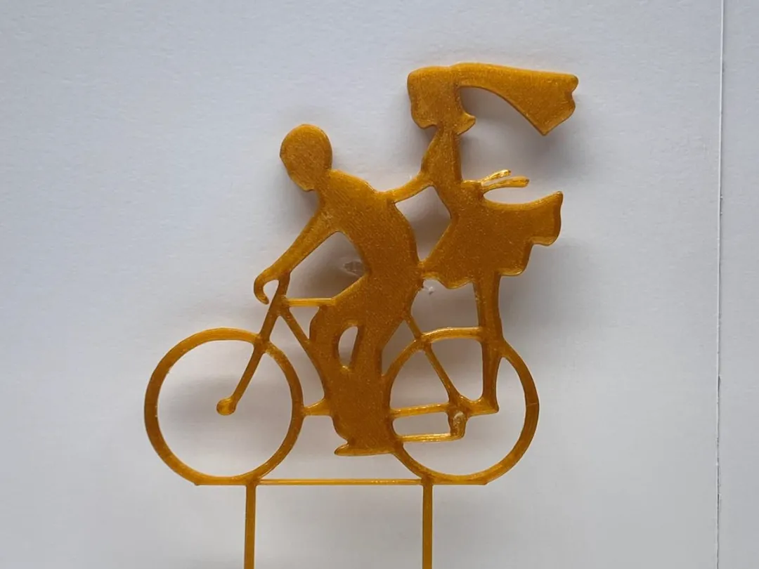 Topper de mariage couple à vélo
