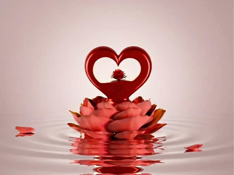 Valentine's Heart Lotus Vase
