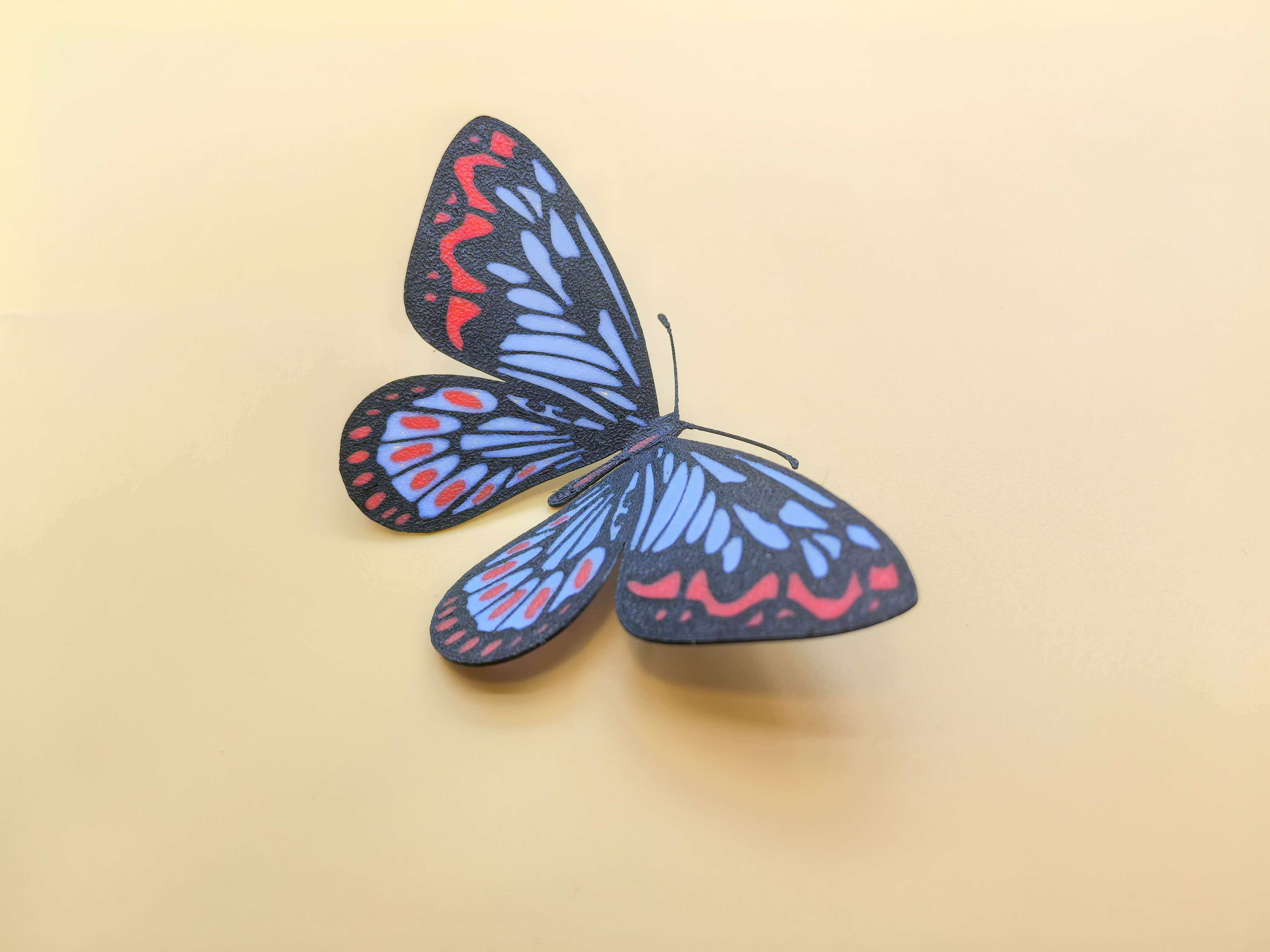 Miniatura 4 do modelo 3D 蝴蝶冰箱贴，发卡