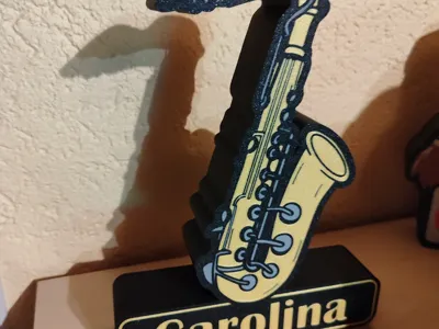 Saxophone Lightbox with name (easy to change)