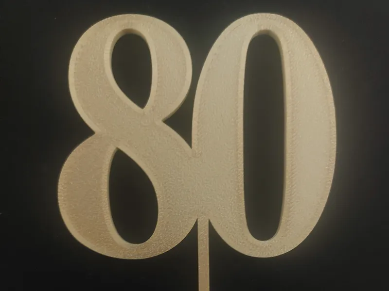 80 cake topper