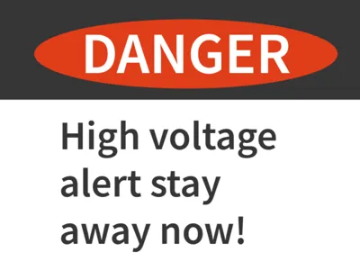 Danger High Voltage Lightbox