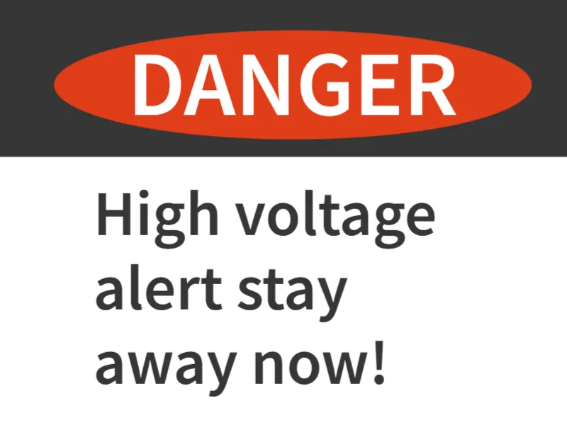 Danger High Voltage Lightbox