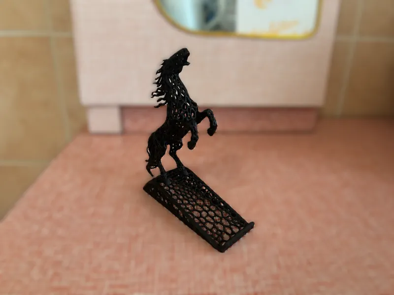 Voronoi Horse Phone Stand